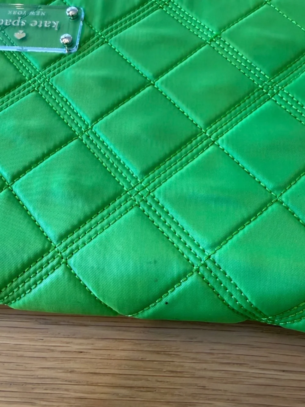 Kate Spade New York Quilted Nylon Tablet Sleeve – Vibrant Lime Green